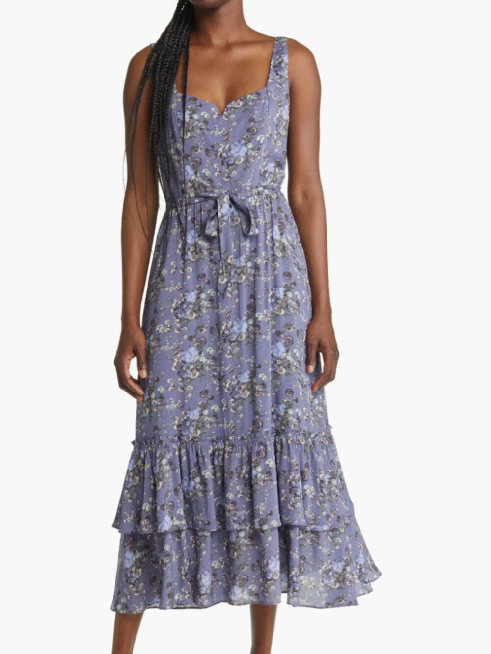 Paige Michelada Floral Print Midi Dress